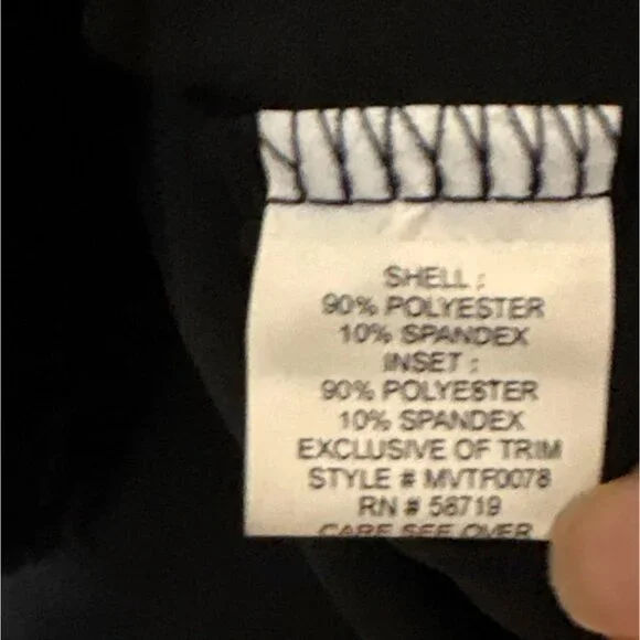 NWT Notations XL Black Velvet 3/4 sleeve empress top with built in tank silver - Picture 5 of 8